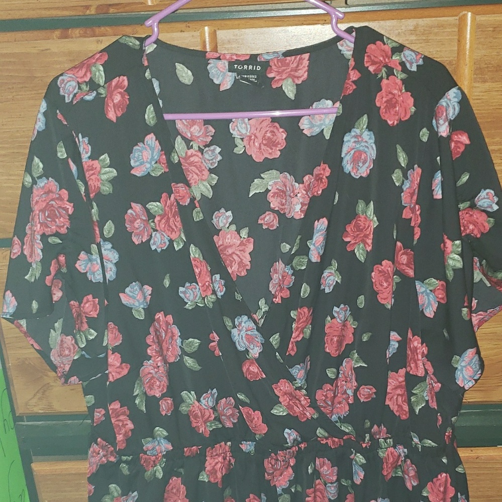 Black Flower Blouse